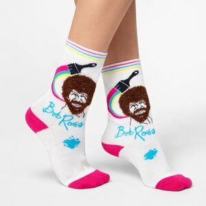 Bob Ross “The Joy of Painting” Crew Socks Happy Little Trees - UNISEX